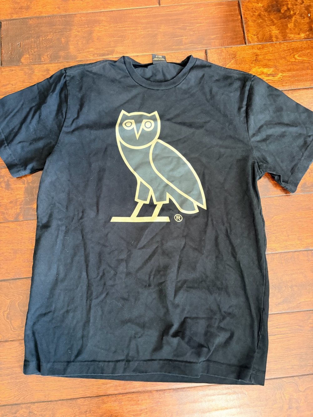 OVO Black T-Shirt with Gold Owl Logo
